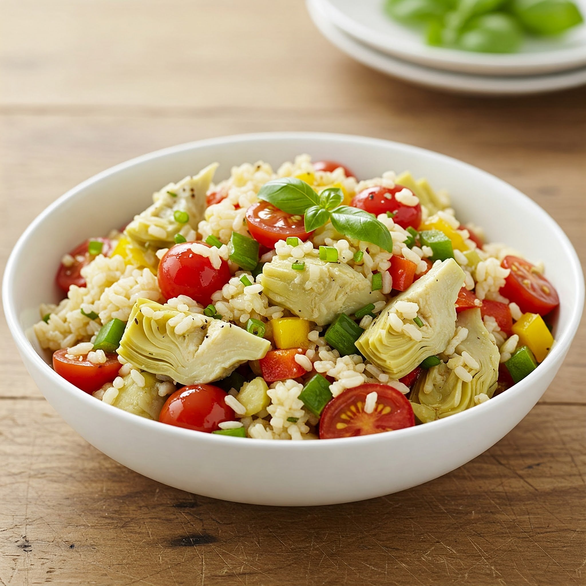 Rice Salad with Artichoke Hearts in Oil