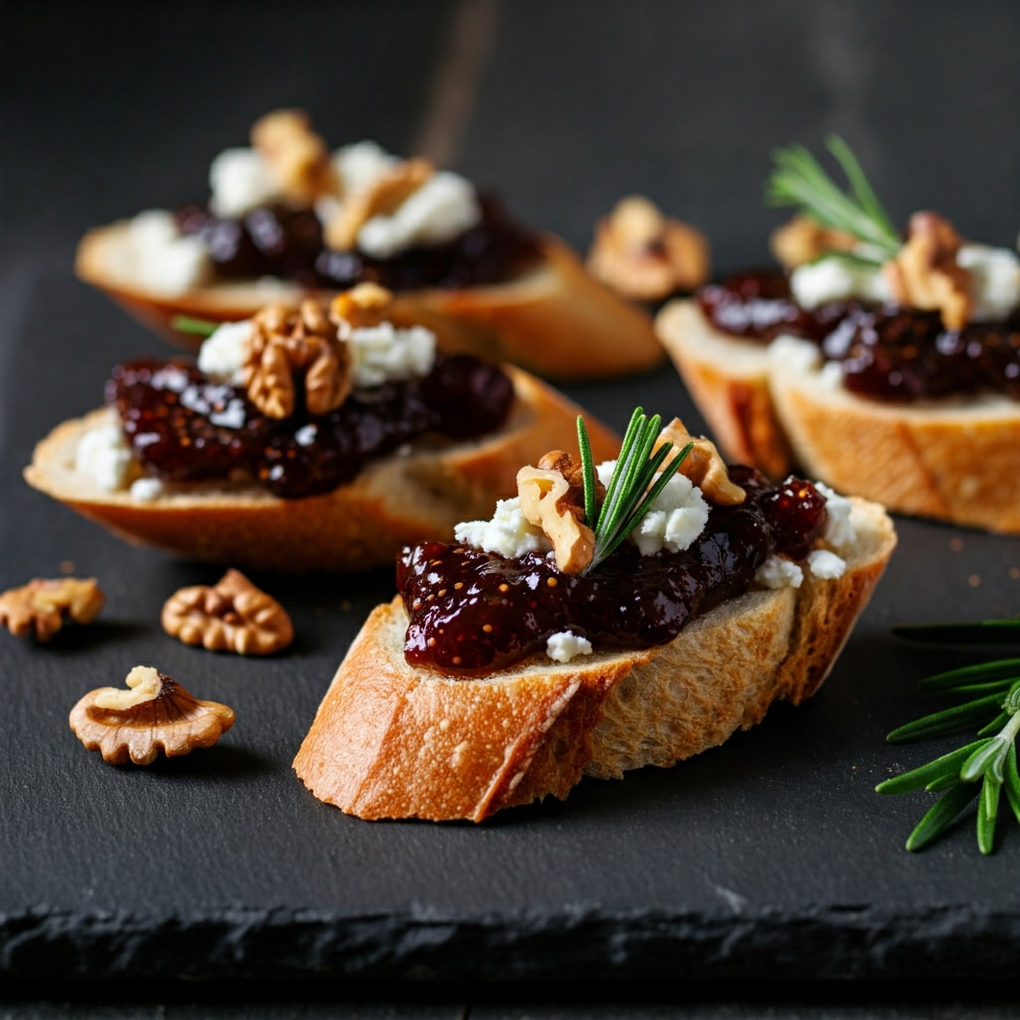 Crostini with Fig Jam and Goat Cheese